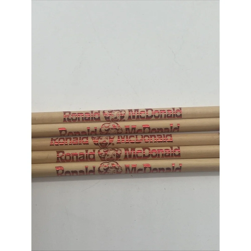 Lot Of 5 NeW McDONALDS 2010 RONALD MCDONALD FUN TIMES WOOD PENCILS~SET Rare